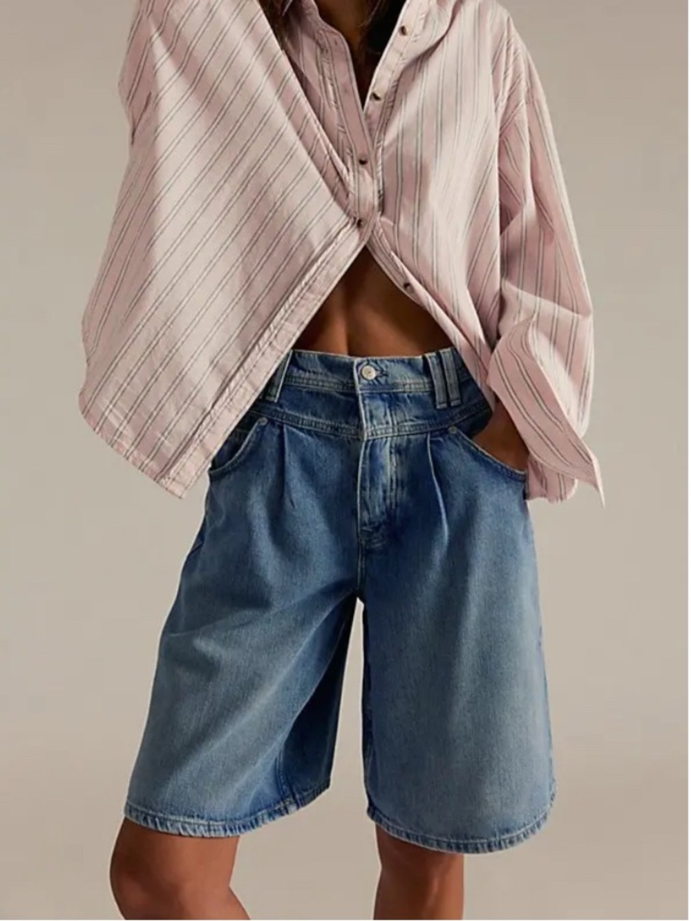 Free People Interstate Slouchy Denim Shorts NWT We The Free